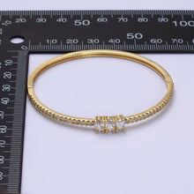 Load image into Gallery viewer, Gold Triple Oval Stackable Bangle Bracelet
