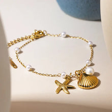 Load image into Gallery viewer, Sea Shell Pearl Necklace
