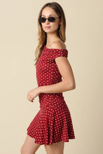 Load image into Gallery viewer, One Shoulder Polka Dot Mini Dress
