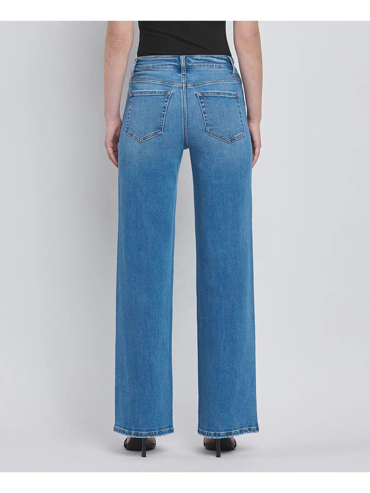 High Rise Medium Wash Wide Jeans