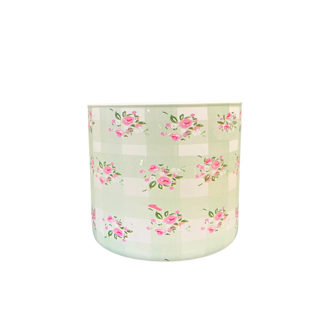 Pink & Green Gingham Candle