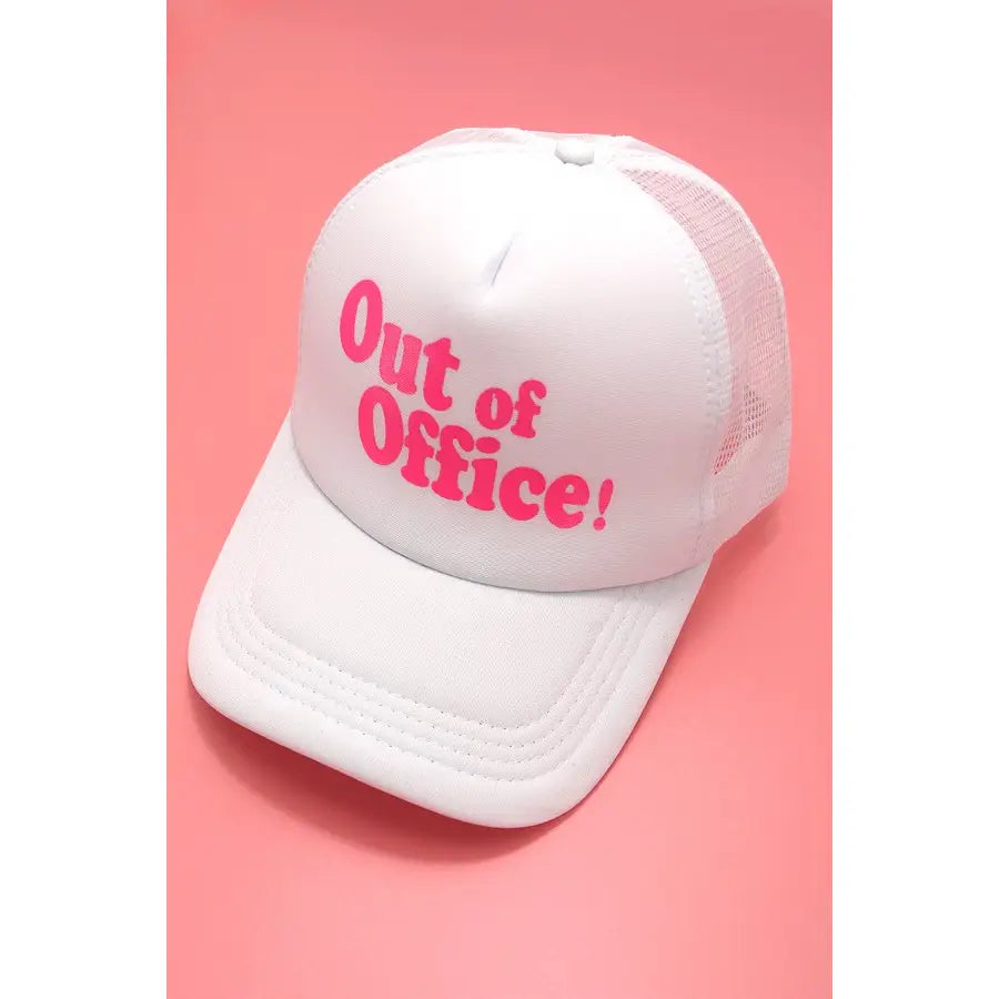 Out Of Office Trucker Hat White