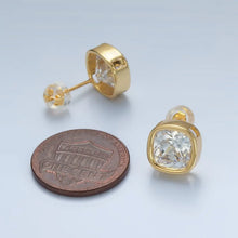 Load image into Gallery viewer, Square Bezel Stud Earrings
