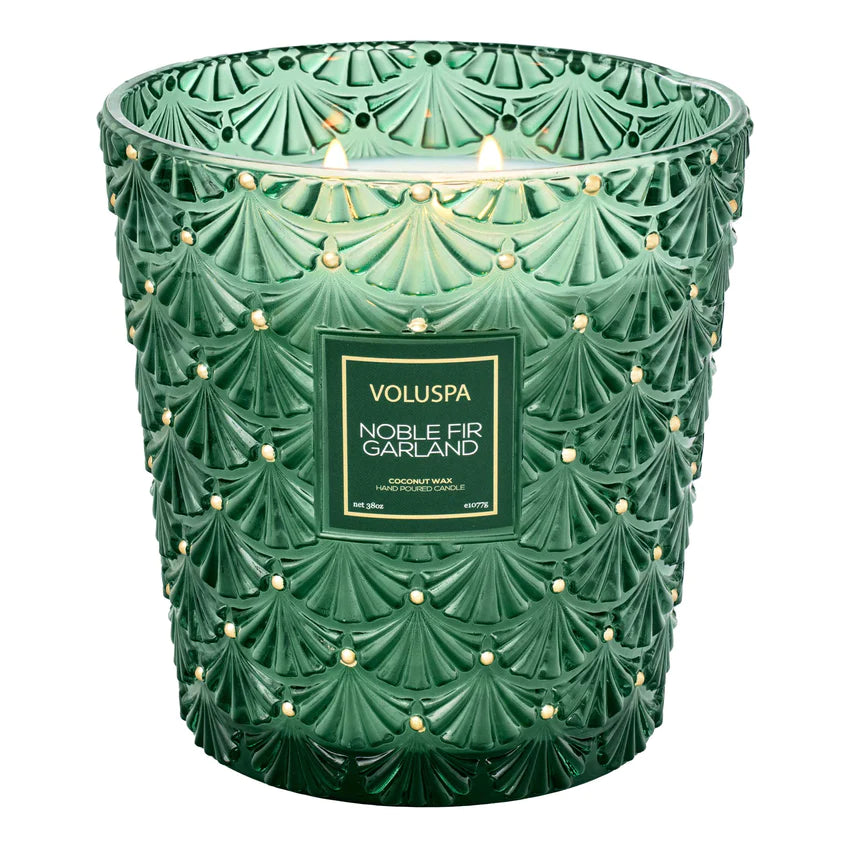 Noble Fir Garland 3-Wick Hearth Candle
