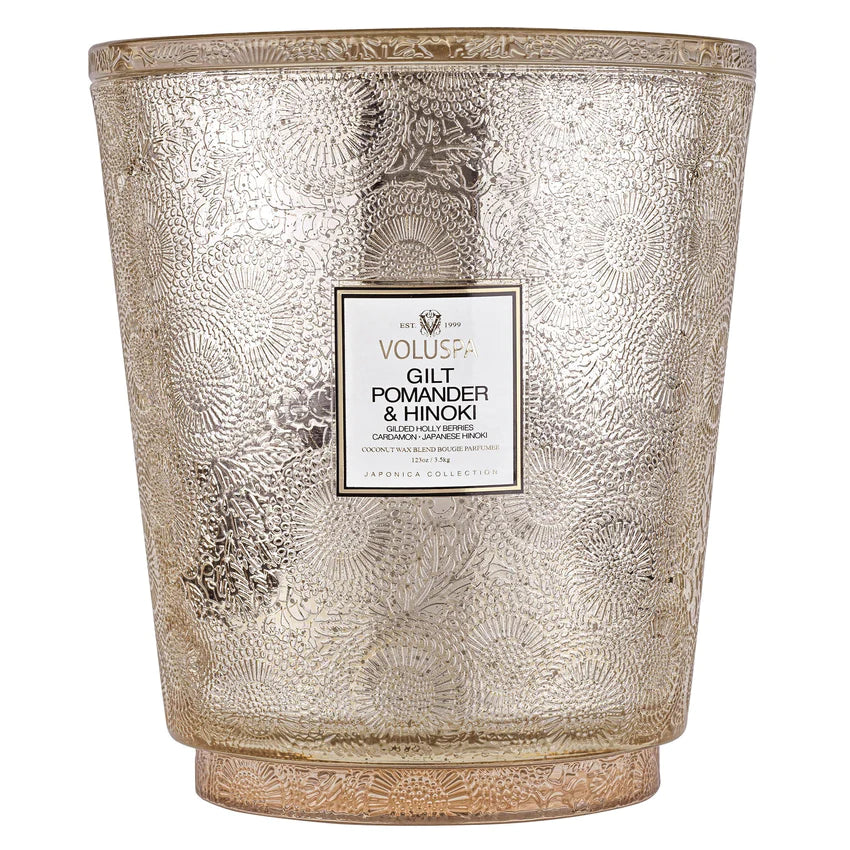 Gilt Pomander & Hinoki 5 Wick Hearth Candle 123 oz.
