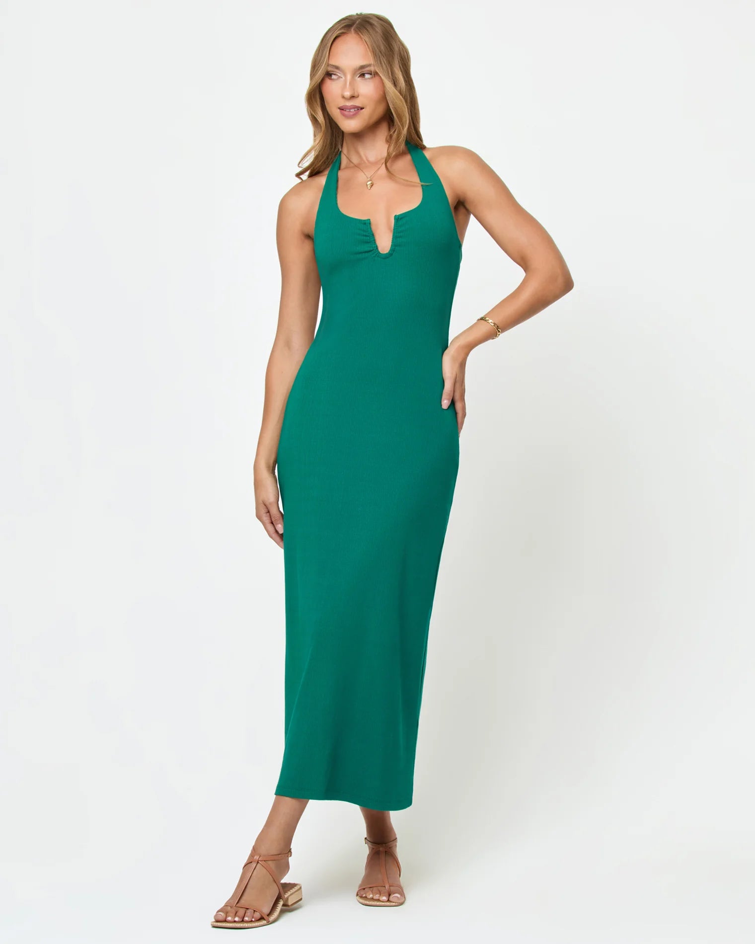 La Femme Cover-Up Halter Maxi Dress