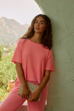 Load image into Gallery viewer, Textured Essentials Sunset Rose Short Sleeve Top
