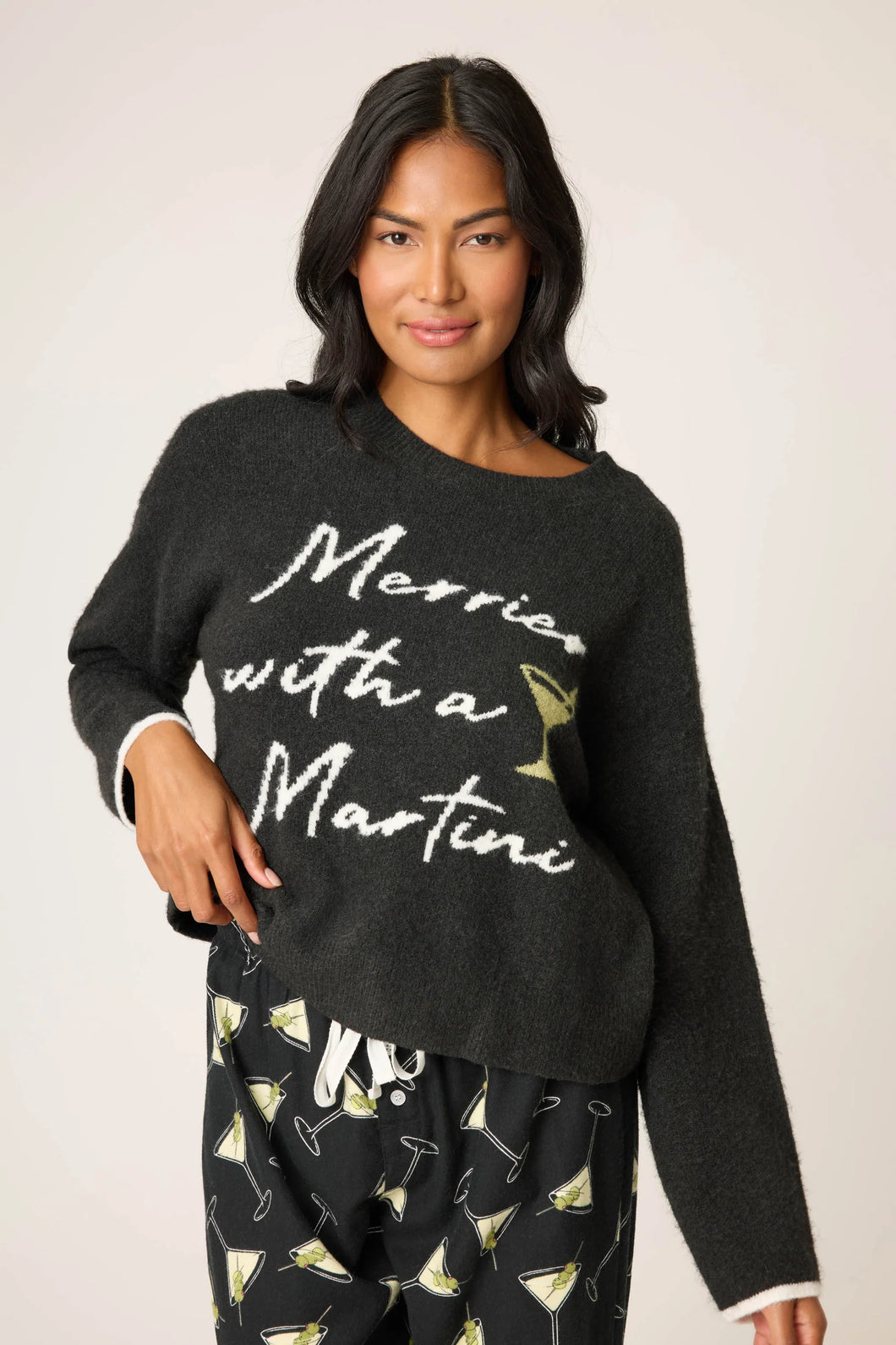 Merrier With A Martini Snuggle Sweater