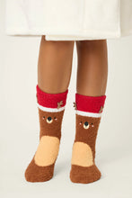 Load image into Gallery viewer, Ski Jammie Classics Reindeer Crew Socks with Grippers
