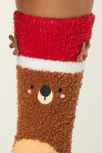 Load image into Gallery viewer, Ski Jammie Classics Reindeer Crew Socks with Grippers
