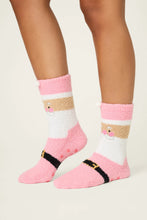 Load image into Gallery viewer, Ski Jammie Classics Pink Santa Crew Socks with Grippers
