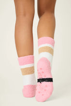 Load image into Gallery viewer, Ski Jammie Classics Pink Santa Crew Socks with Grippers
