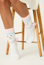Load image into Gallery viewer, Ski Jammie Classics Snowman Crew Socks with Grippers
