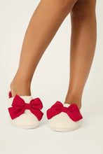 Load image into Gallery viewer, Feline Festive Bow Slippers
