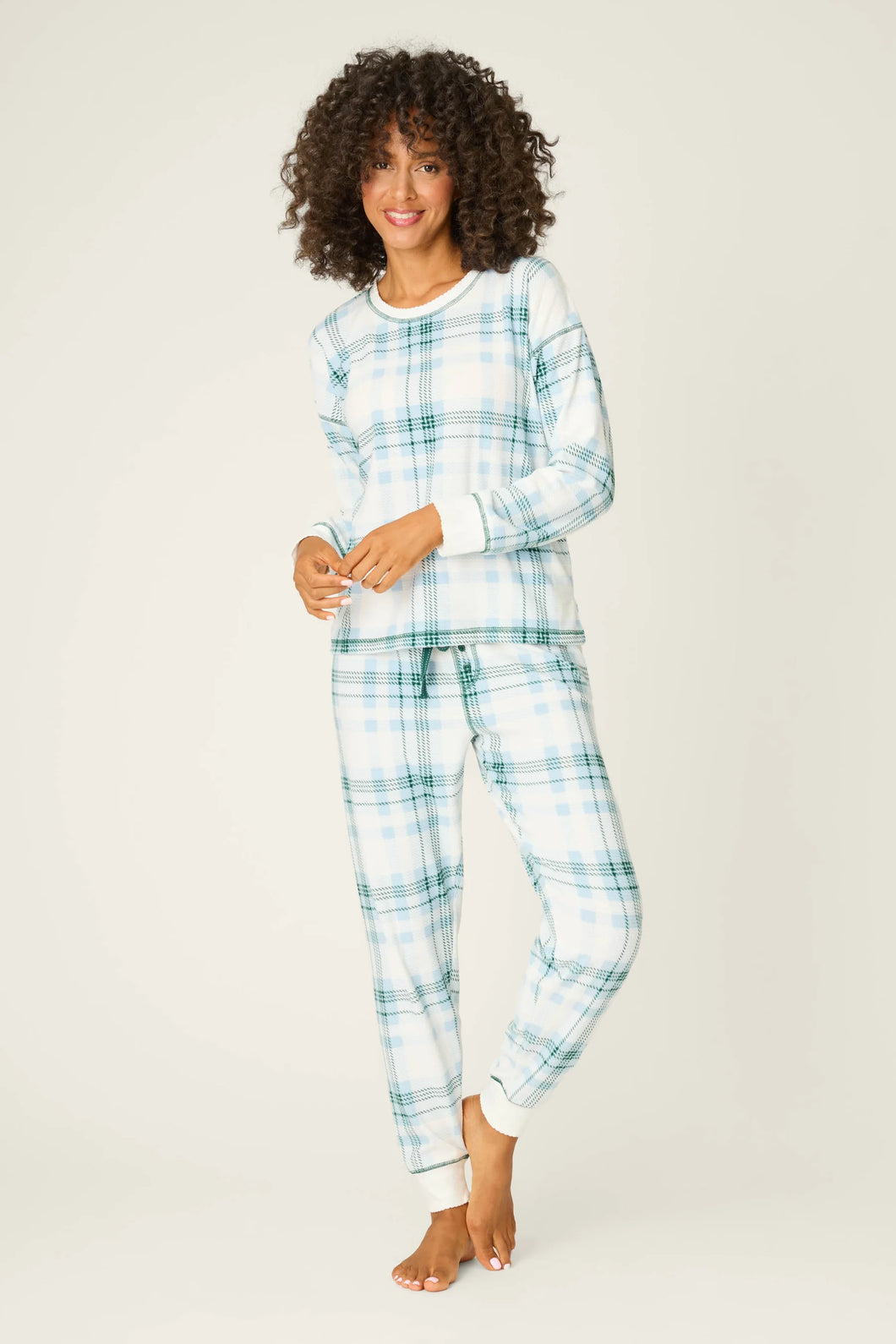 Winter Wonderland Plaid Velour Pants Set