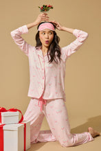 Load image into Gallery viewer, Happy Hour Wine Glass Print 3-Piece PJ Set
