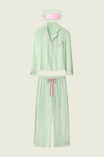 Load image into Gallery viewer, Pupcation Palms Kiwi Stripe 3-Piece PJ Set
