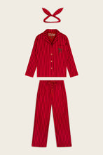 Load image into Gallery viewer, Bow Icon 3-Piece Long Sleeve Flannel PJ Set
