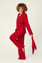 Load image into Gallery viewer, Bow Icon 3-Piece Long Sleeve Flannel PJ Set
