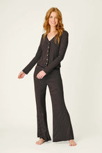 Load image into Gallery viewer, Pretty Stripes Onyx Pointelle Cardigan
