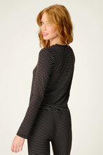 Load image into Gallery viewer, Pretty Stripes Onyx Pointelle Cardigan
