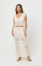 Load image into Gallery viewer, Tula Semisheer Crop Cotton Open Stitch Cover-Up Top
