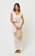 Load image into Gallery viewer, Tula Semisheer Crop Cotton Open Stitch Cover-Up Top
