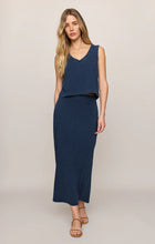 Load image into Gallery viewer, Sloane V-Neck Jersey Denim Tank

