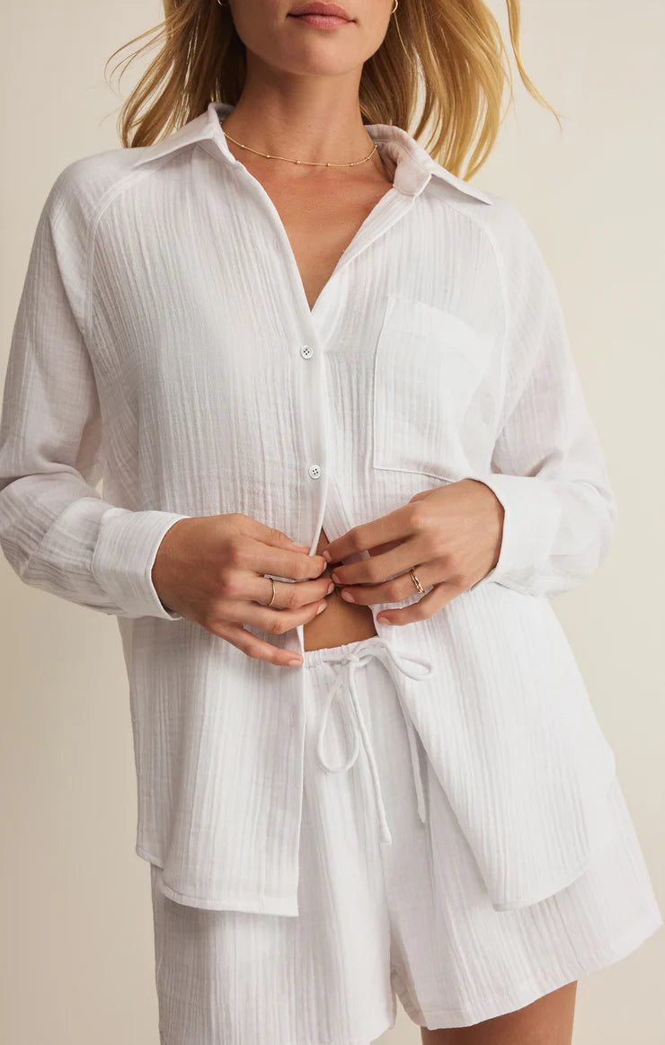The Perfect Airy Gauze Button Up