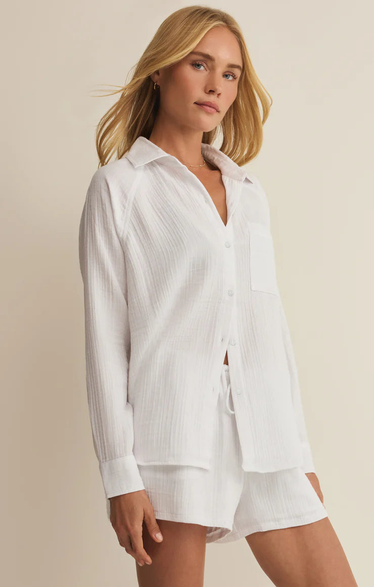 The Perfect Airy Gauze Button Up