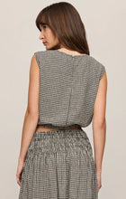 Load image into Gallery viewer, *Pre Order* Merit Cropped Gingham Linen Top
