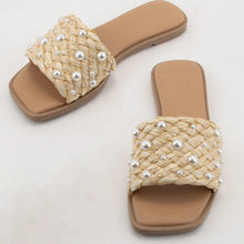 Load image into Gallery viewer, Raffia Pearl Sandal
