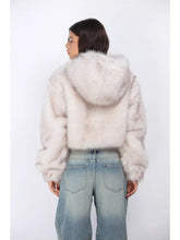 Load image into Gallery viewer, Faux Fur Zip Front Hooded Bomber
