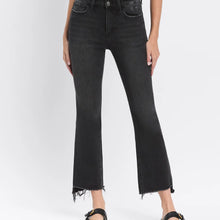 Load image into Gallery viewer, High Rise Raw Step Hem Crop Flare Jeans
