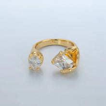 Load image into Gallery viewer, Gold Baguette Teardrop Molten Wrap Ring
