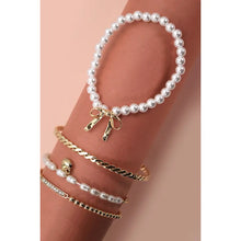 Load image into Gallery viewer, Bow Pearl Bangle Set
