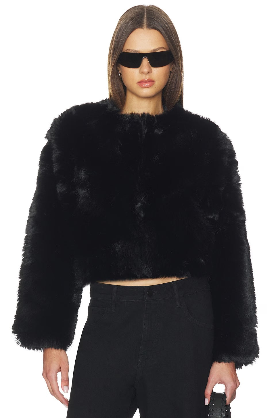 Crop Faux Fur Coat