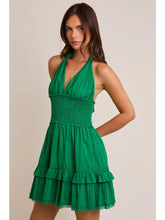 Load image into Gallery viewer, Green Ruffle Halter Dress
