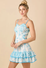 Load image into Gallery viewer, Blue &amp; White Embroidered Dress
