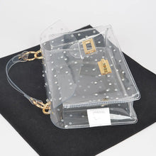 Load image into Gallery viewer, Rhinestone Clear Purse Gold Detailing
