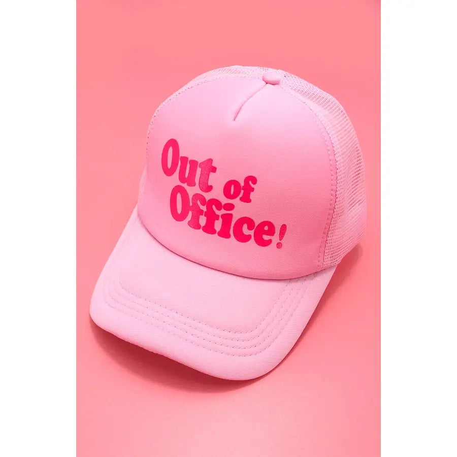 Pink Out Of Office Trucker Hat