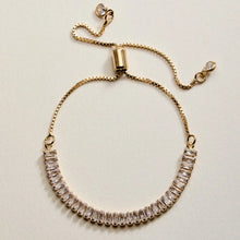 Load image into Gallery viewer, Gold Baguette Adjustable Bracelet
