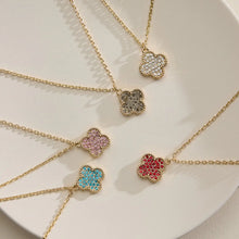 Load image into Gallery viewer, Gold Pavé Crystal Clover Necklace
