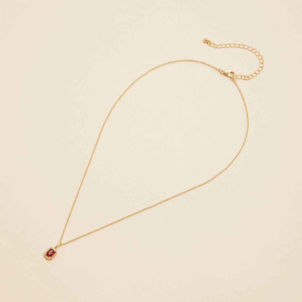July Birthstone Necklace Ruby