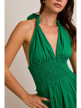 Load image into Gallery viewer, Green Ruffle Halter Dress

