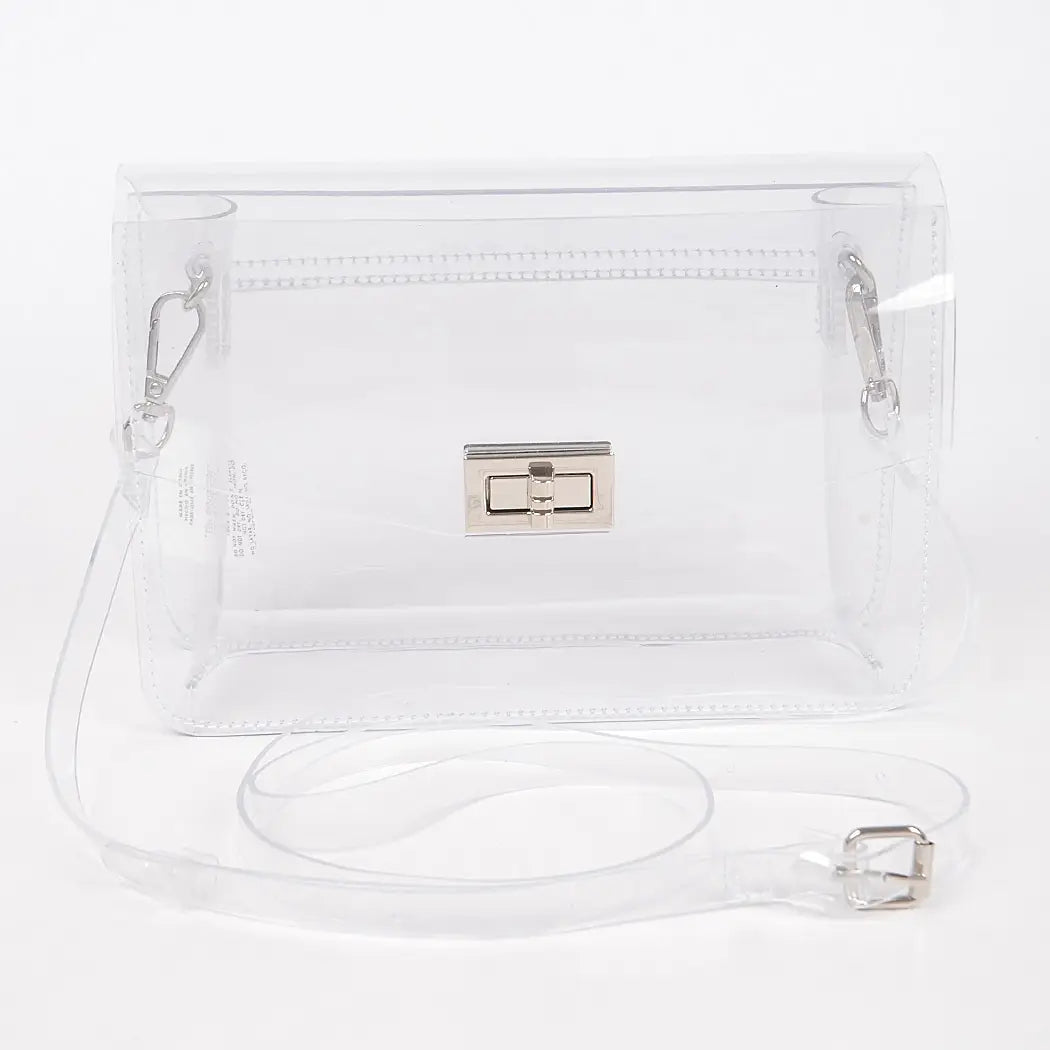 Clear Flap Purse Silver Detailing