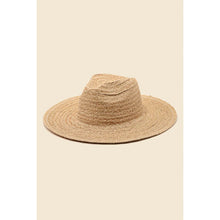 Load image into Gallery viewer, Straw Braid Flat Brim Sun Hat
