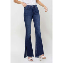 Load image into Gallery viewer, High Rise Slit Raw Hem Flare Jeans
