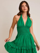 Load image into Gallery viewer, Green Ruffle Halter Dress
