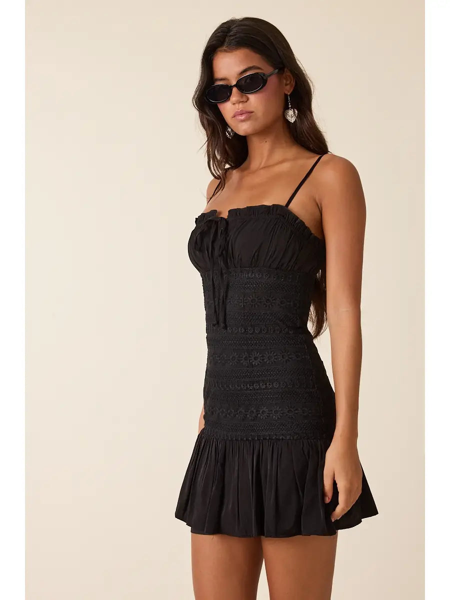 Black Floral Mini Dress